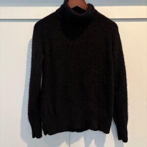 Cashmere Sweater Women Medium Black Turtleneck Sutton Studio Pullover Knit Soft